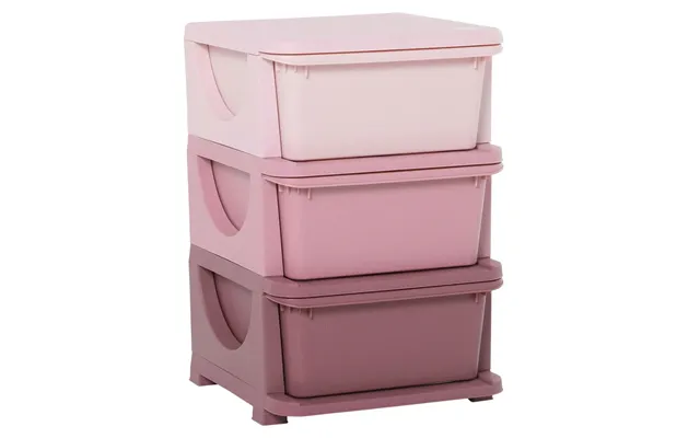 Homcom Kids Storage Units With 3 Drawers 3 Tier Chest Vertical Dresser Tower Toy Organizer For Nursery Playroom Kinderga product image