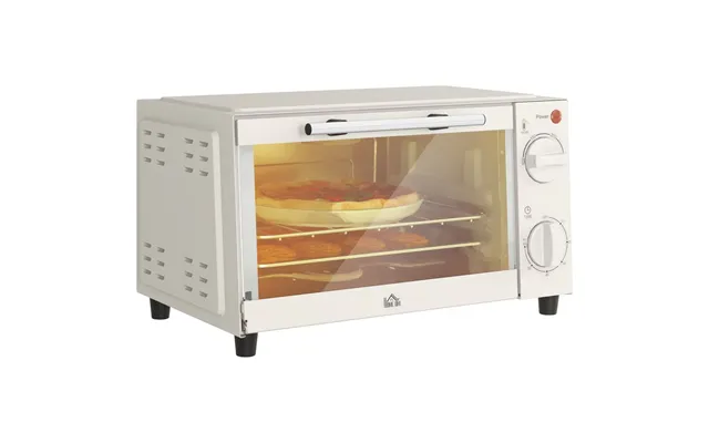 Homcom Mini Oven 9l Countertop Electric Grill With Temp Timer Control 750w - Cream