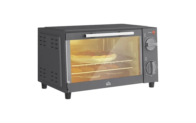 Homcom Mini Oven 9l Countertop Electric Grill With Temp Timer Control 750w - Grey