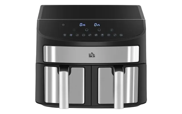 Homcom Oil Free Dual Air Fryer 10-in-1 8l W Sync Cook & Sync Finish Timer 2400w