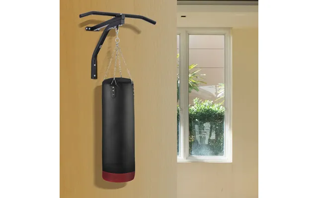 Homcom Punching Bag Hanger Wall Mount Bracket Kick Boxing Mma Training Frame Home Fitness Workout Pull Up Bar - Black