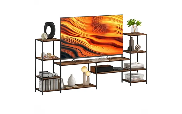 Homcom Tv Unit For Tvs Up To 60 Inches, Industrial Tv Stand With Shelves - 212w X 33d X 93h Cm product image