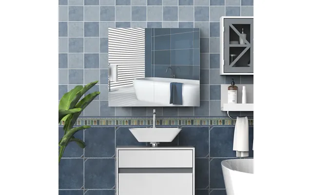 Homcom Wall Mounted Bathroom Mirror Storage Cabinet W Door Adjustable Shelf product image