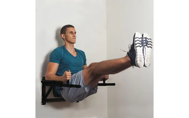 Homcom Wall Mounted Dip Station Knee Leg Raise Chin Up Pull Up Rack Home Gym Fitness Exercise Workout Bars New