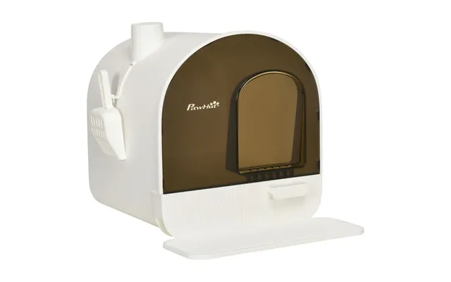 Hooded Cat Litter Tray - Kitten Toilet W Scoop, Filter, Flap Door