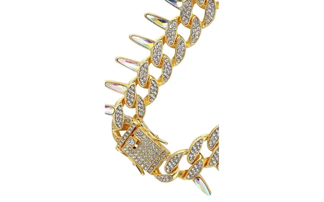 Iced Out Crystal Bling Spike Chain - Gold