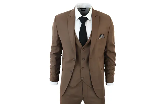 Im1 Men's Classic Plain Brown 3 Piece Suit - 38 Jacket 32 Trousers