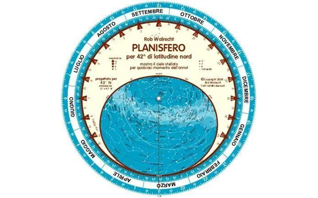 Italian Planisfero Per 42 Nord