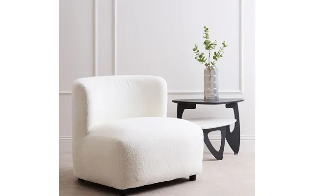 Ivory Boucle Effect Armless Lounge Chair Montreal