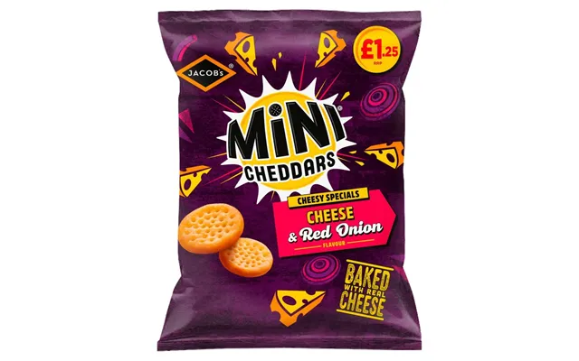 Jacob's Mini Cheddars Cheese & Red Onion 90g Box Of 15