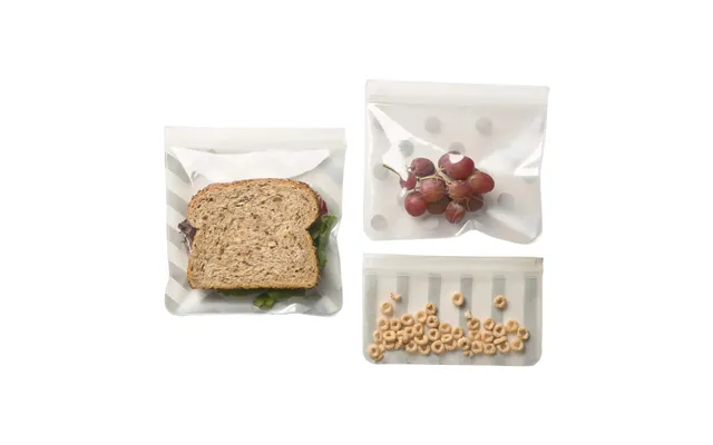 Jl Childress See N Save 3 Piece Reusable Food And Snack Bag Grey