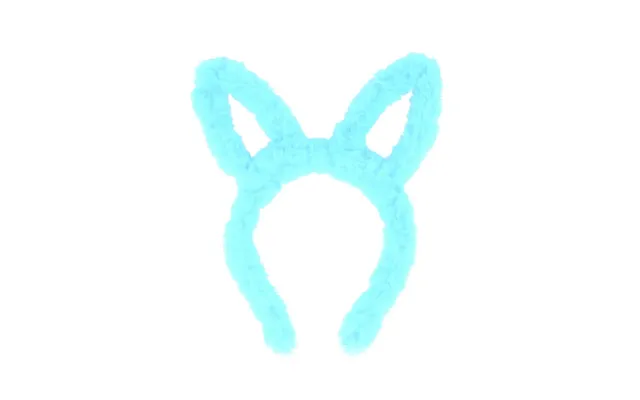Kids Blue Furry Bunny Ears Headband