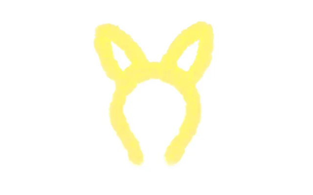 Kids Yellow Furry Bunny Ears Headband