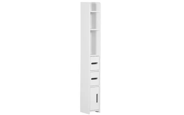 Kleankin Freestanding Bathroom Cabinet W Open Shelves 3 Cupboards - White