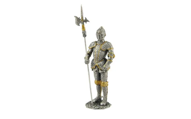 Knight With Halberd - 16th Century 14cm Height Solid Metal Sculpture Figure