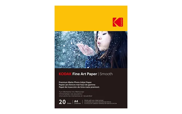 Kodak Fine Art Smooth A4 210x297mm Premium Matte Photo Inkjet Paper - 20 Sheets product image