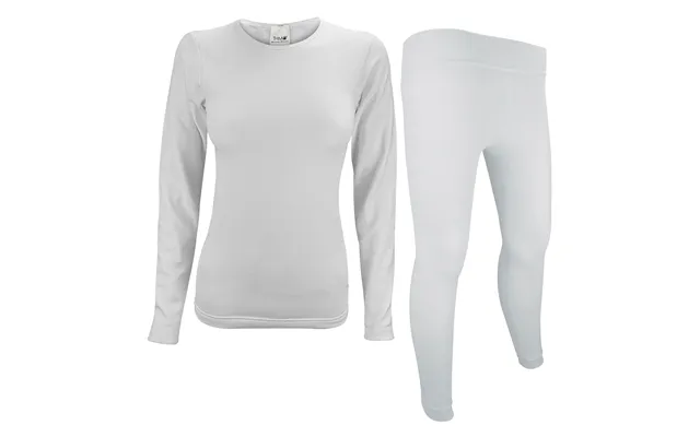 Ladies Long Sleeve Thermal Top & Thermal Leggings For Winter - M-l White