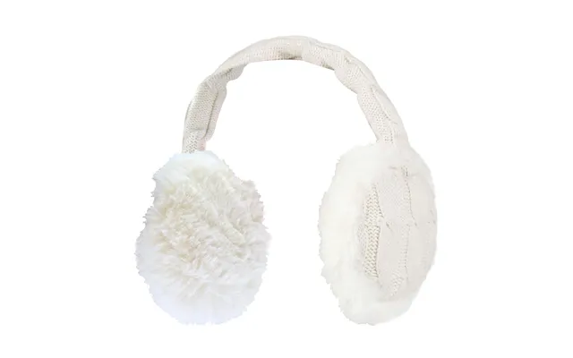 Ladies Winter Knitted Cold Weather Faux Fur Ear Muffs - One Size Cream