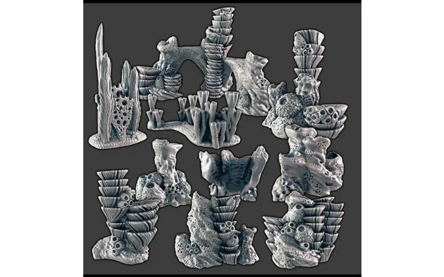Large Coral And Underwater Formations Set
