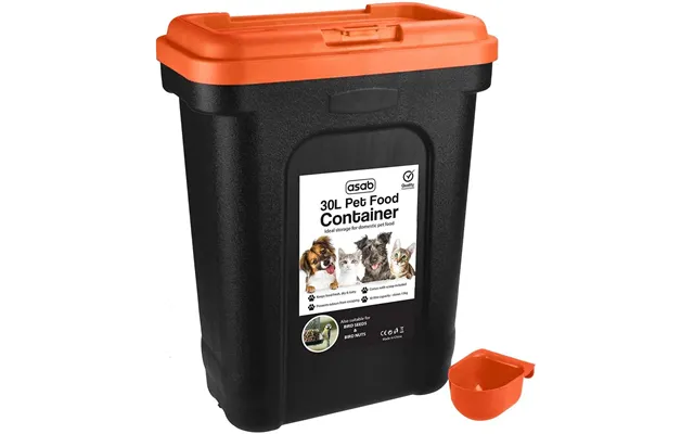 Large Red Pet Food Storage & Scoop - Preserve Quality, Crack-resistant, Flip-top Locking System
