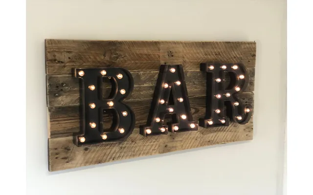 Large Rustic Wooden Led Bar Sign