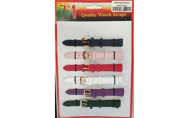 Leather Extra Long Watch Straps Pk6 Assorted Colours 1055c.14mm product image