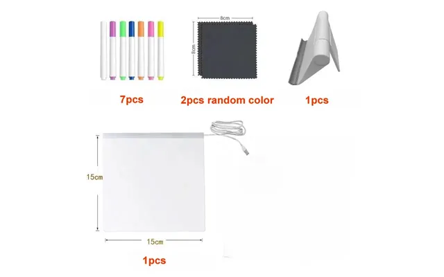 Led Note Board With Night Light & 7 Pens - Kids Drawing & Message Board Small Stand