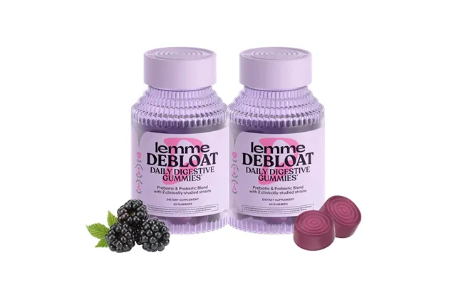 Lemme Debloat Gummies Digestive & Gut Health Probiotics Prebiotic - Blackberry Flavor 60 Count Pack Of 2 Vegetarian & Gl product image