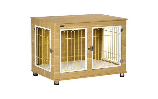 Luxury Dog Crate Furniture - End Table With Cushion, Double Door