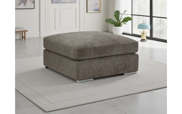 Luxury Naples Footstool Soft Chenille Upholstery With Removable Covers - Mocha