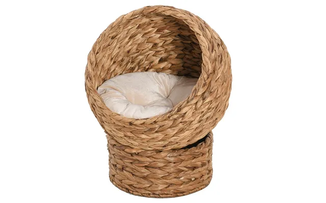 Luxury Wicker Cat House With Raised Bed - 42x33x52cm