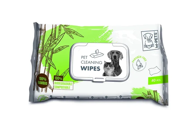M-pets Pet Cleaning Wipes 100% Bamboo 15 X 20 Cm - 40 Pcs