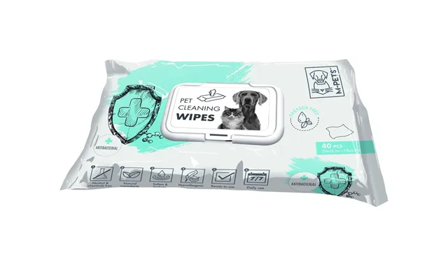 M-pets Pet Cleaning Wipes Anti-bacteria 15 X 20 Cm - 40 Pcs