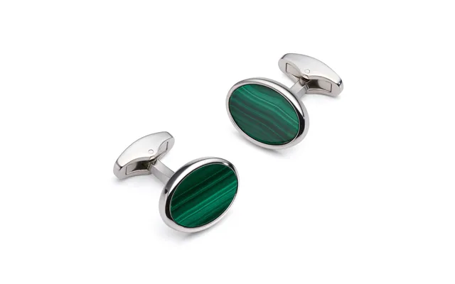 Malachite Cufflinks In Silver