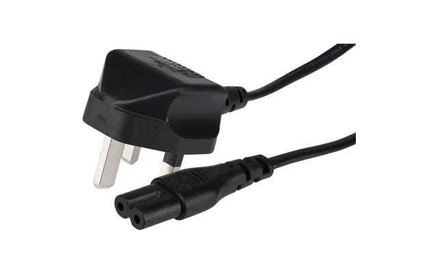 Maplin Power Lead Iec C7 Fig 8 2 Pin Plug To Uk 3 Pin Mains Plug - 1m, 3 Amp Fuse