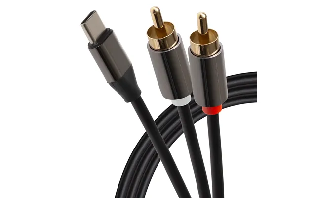 Maplin Usb-c To Twin Rca Phono Jack Cable - Black, 2m