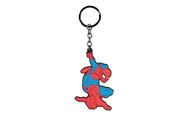 Marvel Comics Spider-man Action Superhero Pose Rubber Keychain - One Size