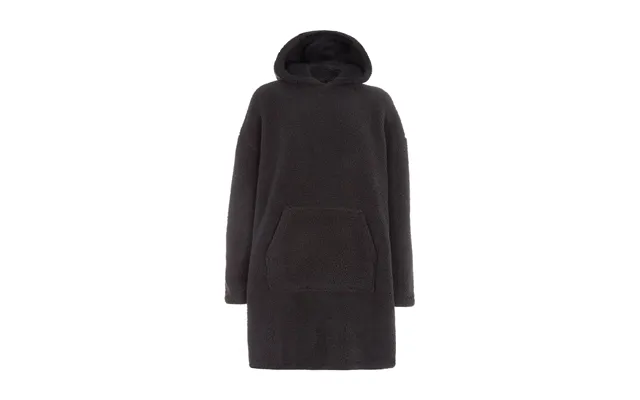 Mens Borg Fleece Hoodie Oversized Sherpa Wearable Hooded Blanket - One Size Charcoal