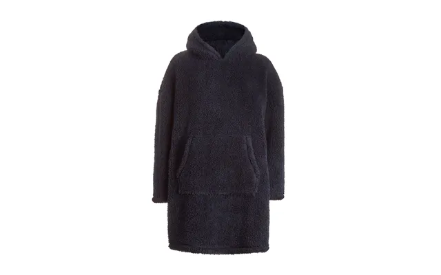 Mens Borg Fleece Hoodie Oversized Sherpa Wearable Hooded Blanket - One Size Navy