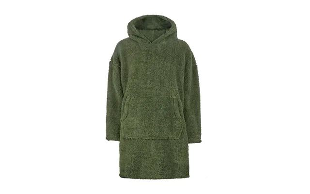 Mens Borg Fleece Hoodie Oversized Sherpa Wearable Hooded Blanket - One Size Olive