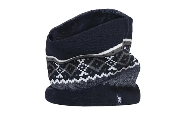 Mens Fairisle Fleece Lined Thermal Neck Warmer - One Size Navy