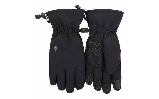 Mens Fleece Insulated Soft Shell Thermal Gloves With Touchscreen Fingertips - S M Black