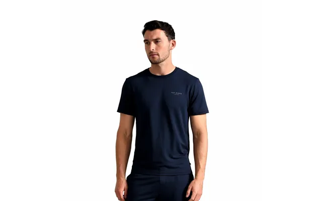Mens Short Sleeve Luxury Pyjama Top Loungewear T-shirt - M Navy