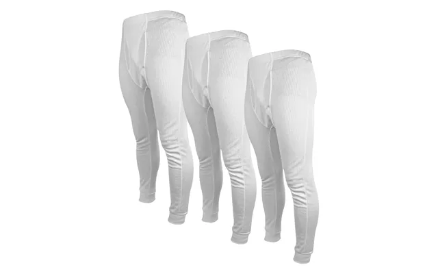 Mens Thermal Super Soft & Warm Long Johns Bottoms - M White 3 Pack