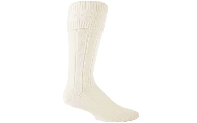 Men’s Traditional Long Wool Kilt Socks - 6-11 Uk Cream
