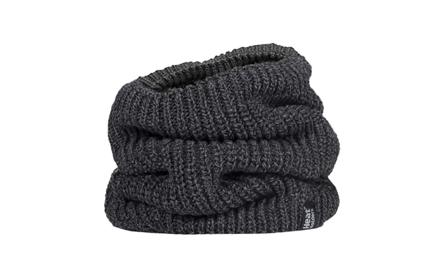 Mens Winter Warm Fleece Lined Chunky Knit Thermal Neck Warmer - One Size Charcoal
