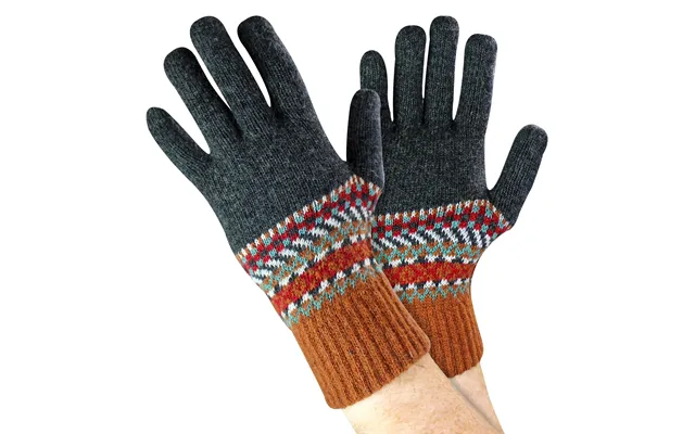 Mens Wool Gloves Winter Cute Fairisle Gloves For Cold Weather - One Size Orange