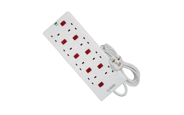 Mercury 8 Gang Mains Extension Lead With Surge Protection - 2 Metre