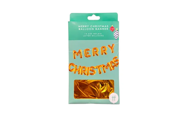 Merry Christmas Gold Balloon Banner