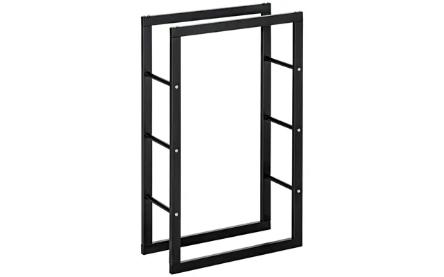 Metal Rust-resistant Firewood Log Rack Black